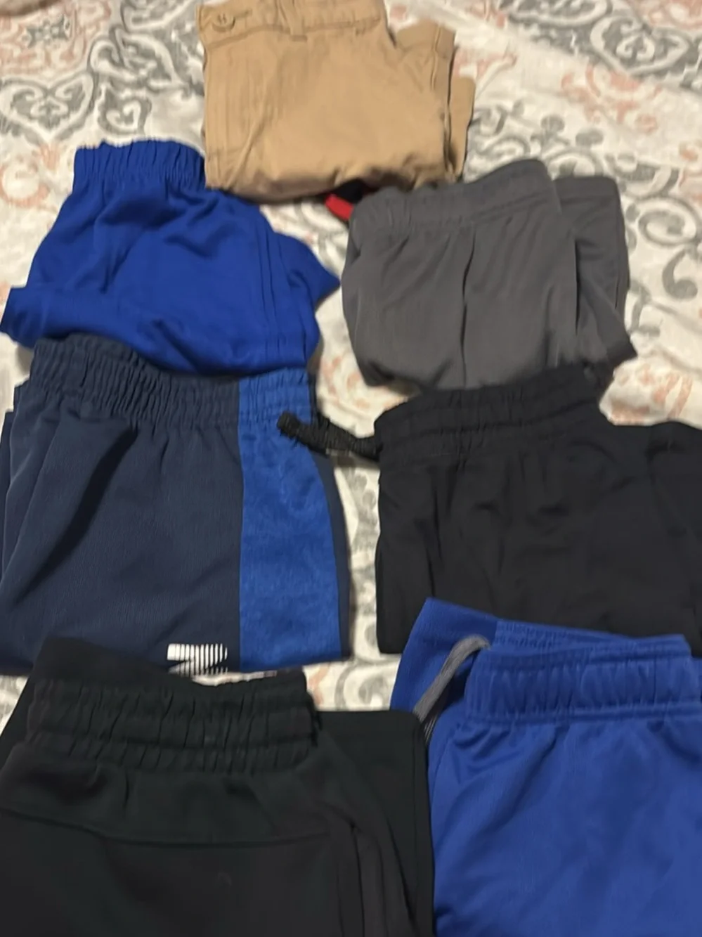 Assorted Boys' Active Shorts - Blue, Black, Gray, Tan
